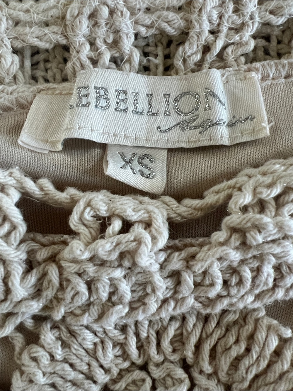 Boho Crochet Tank Top in Cream - Picture 2 of 3